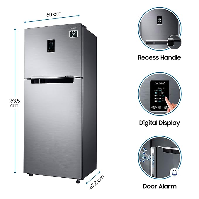Samsung 324 L 3 Star Inverter Frost Free Double Door Refrigerator (RT34T4513S8/HL, Convertible 5In 1, Elegant Inox,2022 Model) (OPEN BOX) Samsung 324 L 3 Star Inverter Frost Free Double Door Refrigerator (RT34T4513S8/HL, Convertible 5In 1, Elegant Inox,2022 Model) (OPEN BOX)